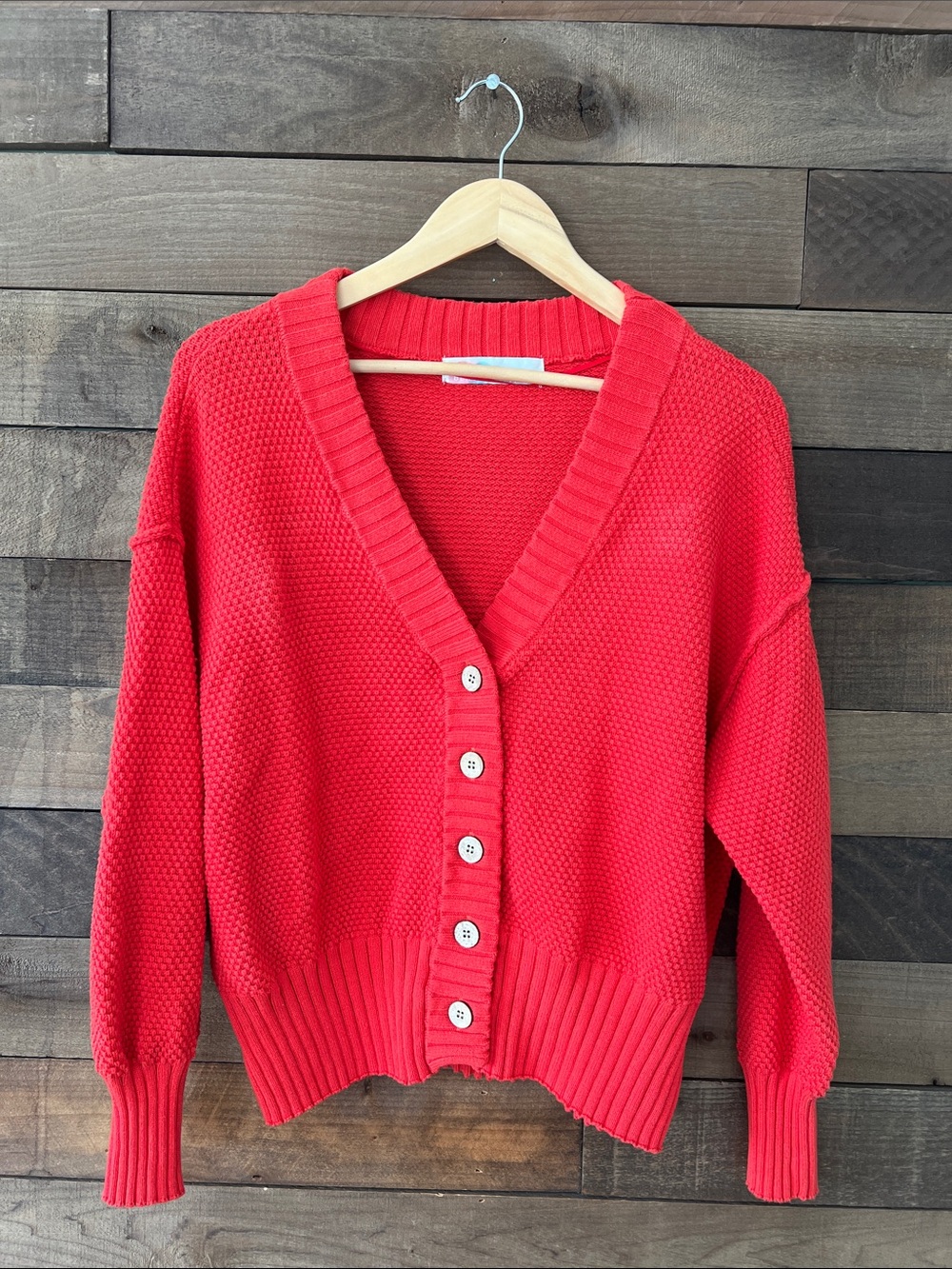 Free People Beach Women's free-est Hailee Cardi Sweater in Red/Orange Size Small - Picture 2 of 8
